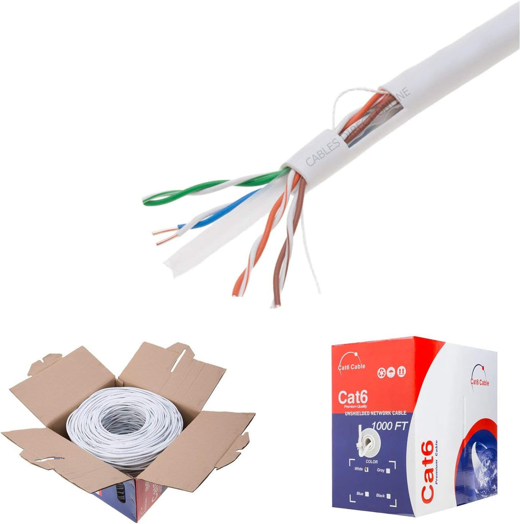 CAT6 1000ft UTP Blue Ethernet Solid Cable 23AWG M244