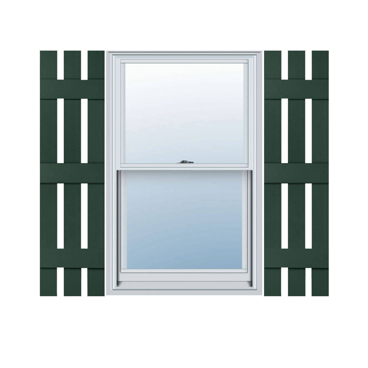 12x22W x 63x22H Vinyl Three Board Spaced Shutters V41047