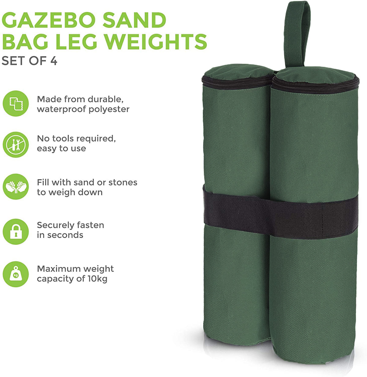 4PCS Green 30lb Canopy Weight Bags N5647