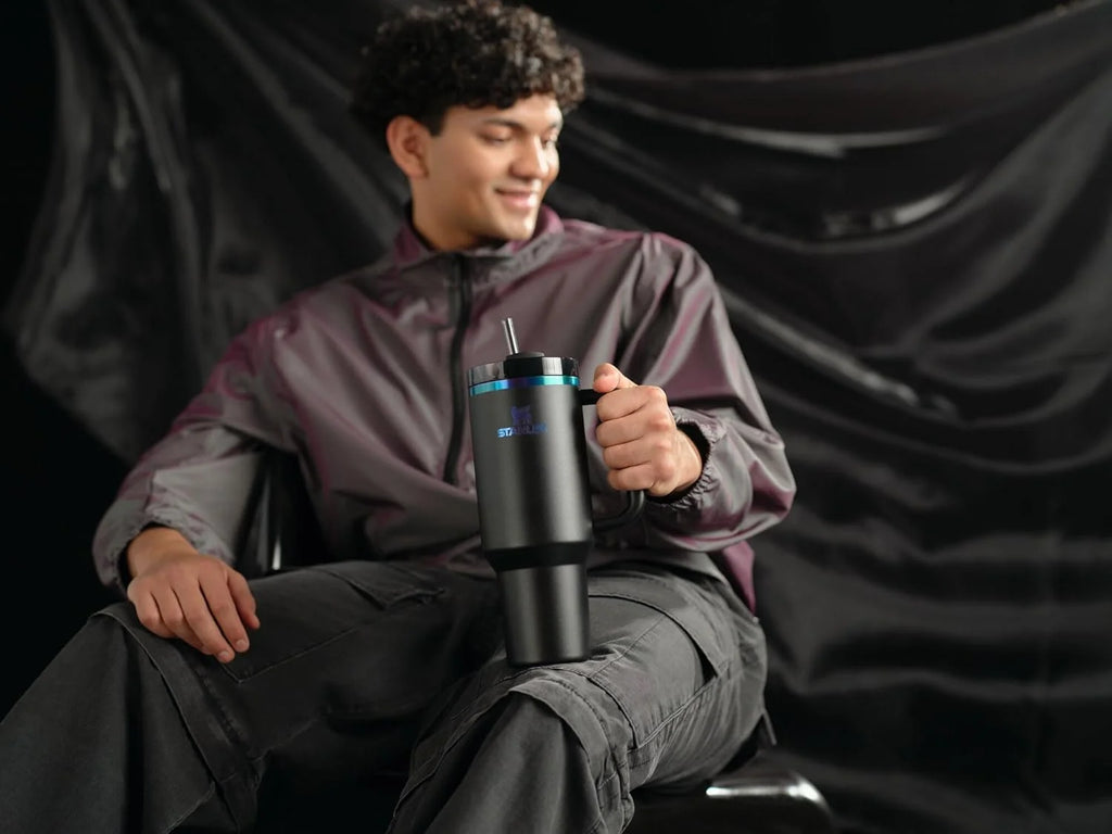 40oz Tumbler with Lid and Straw - Black X397