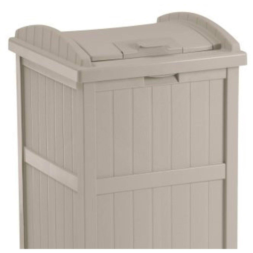 33 Gallon Beige and Brown 2 Pack Garbage Container P256
