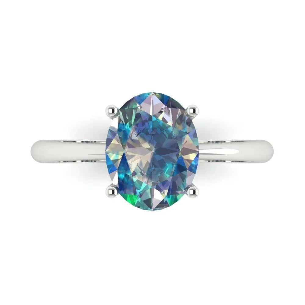 18K White Gold Solitaire Ring V5841