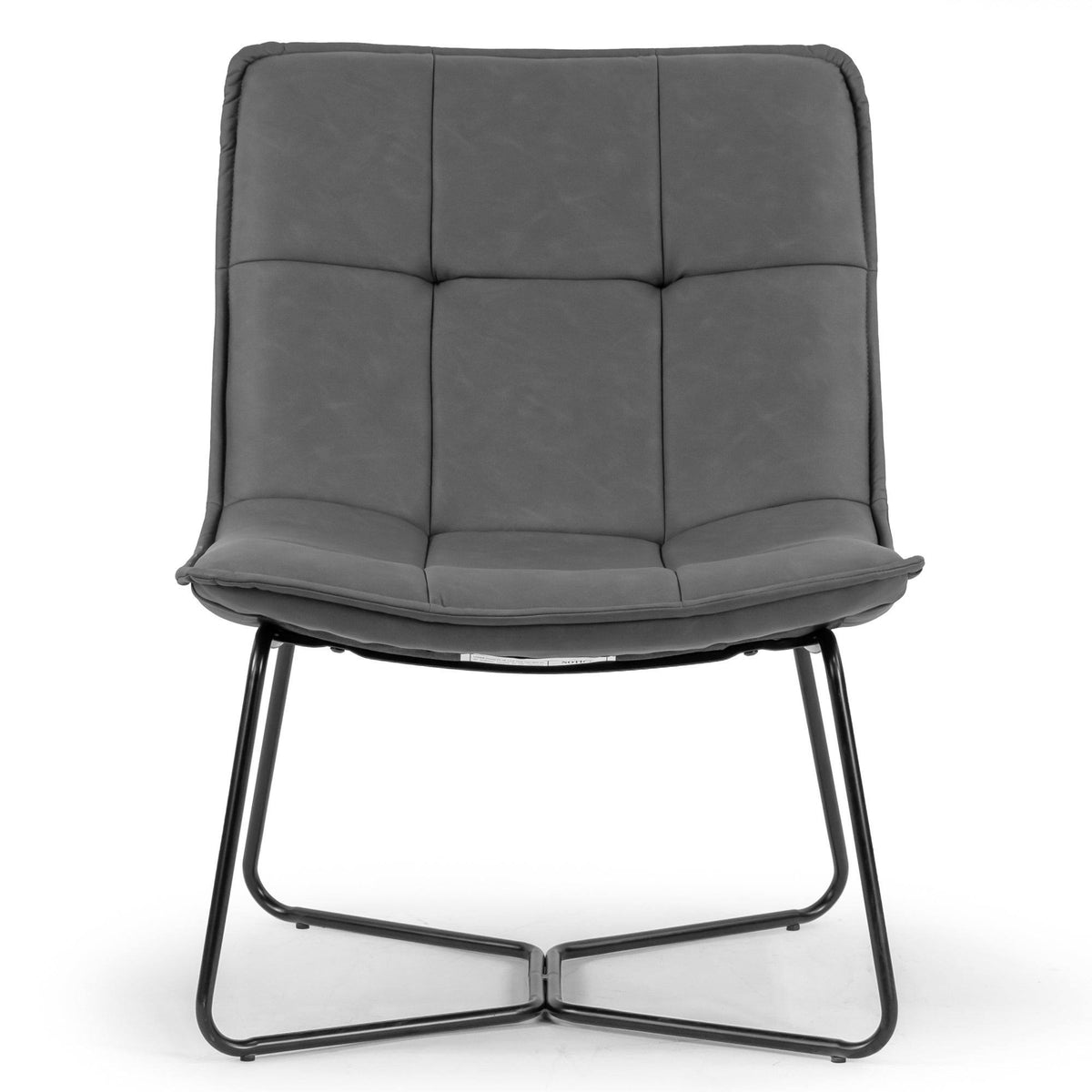 Cappuccino Armless Accent Chair with Black Metal Legs S52337