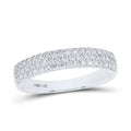 14kt White Gold Diamond Pave Band Ring Size 7 H9136