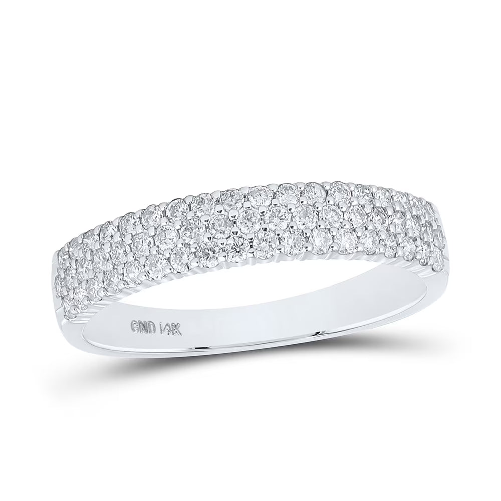14kt White Gold Diamond Pave Band Ring Size 7 H9136