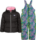Pink 2 Piece Insulated Snowsuit Ski Jacket and Snow Bib D92184