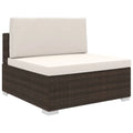 Brown Poly Rattan Sectional Middle Seat with Cushions L281146
