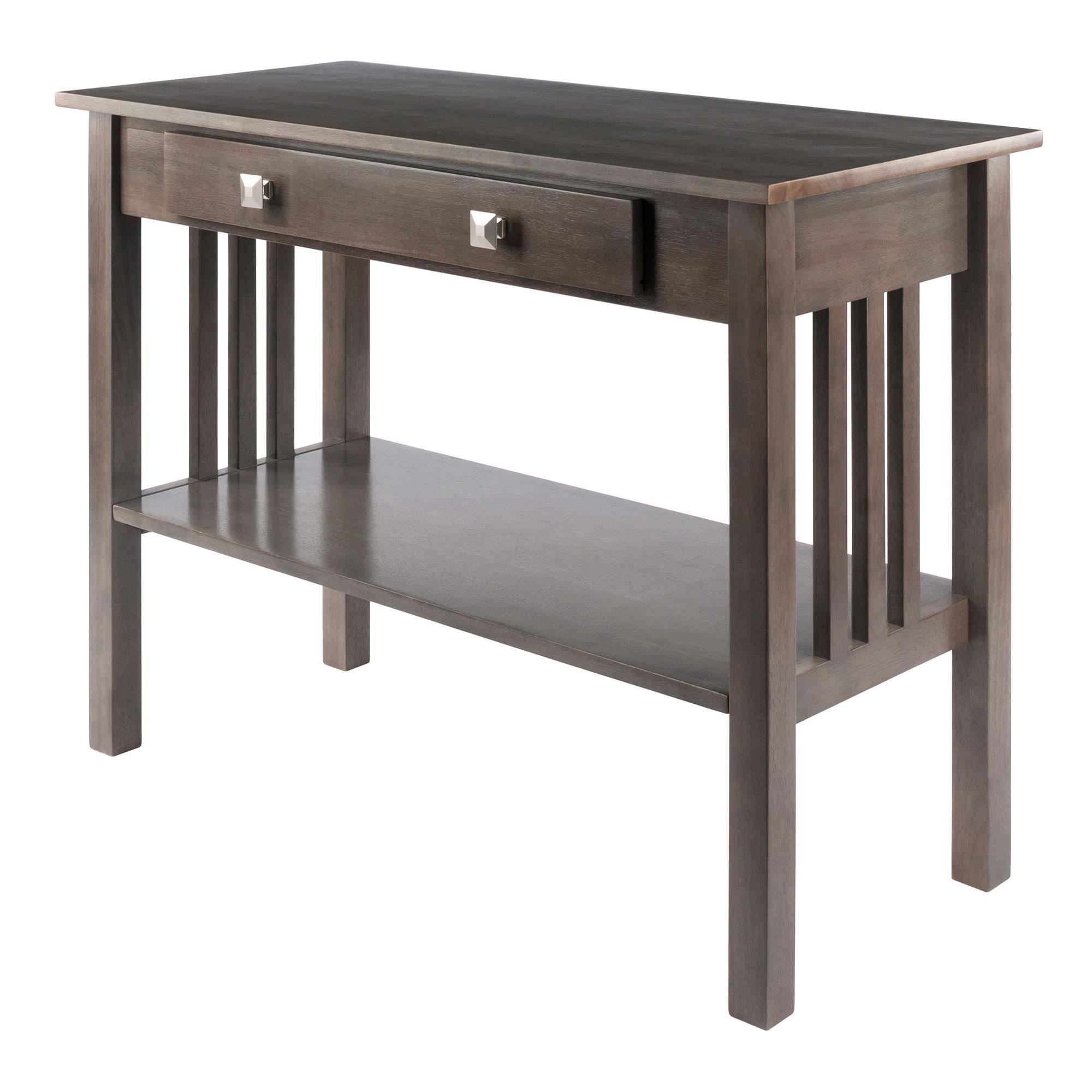 40x22 Oyster Gray and Silver Solid Console Table C54728
