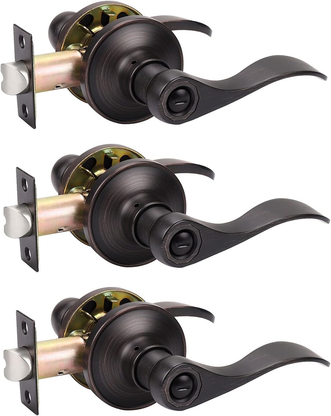 6 Pack Oil Rubbed Bronze Passage Door Levers D2982