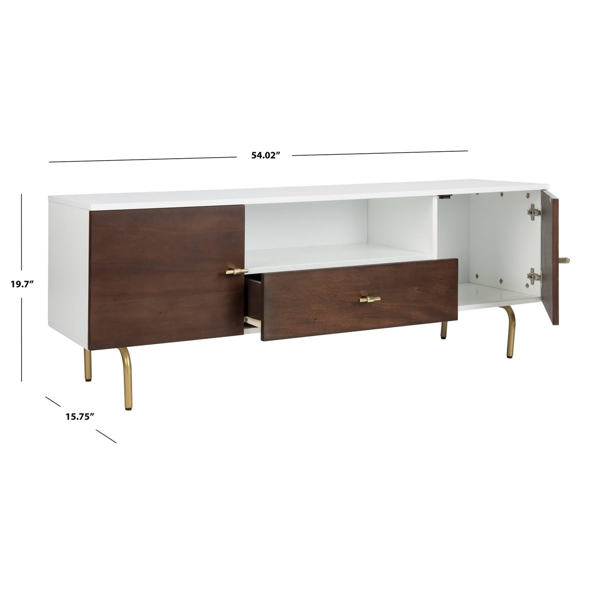 Black and White Washed Media Stand A80366