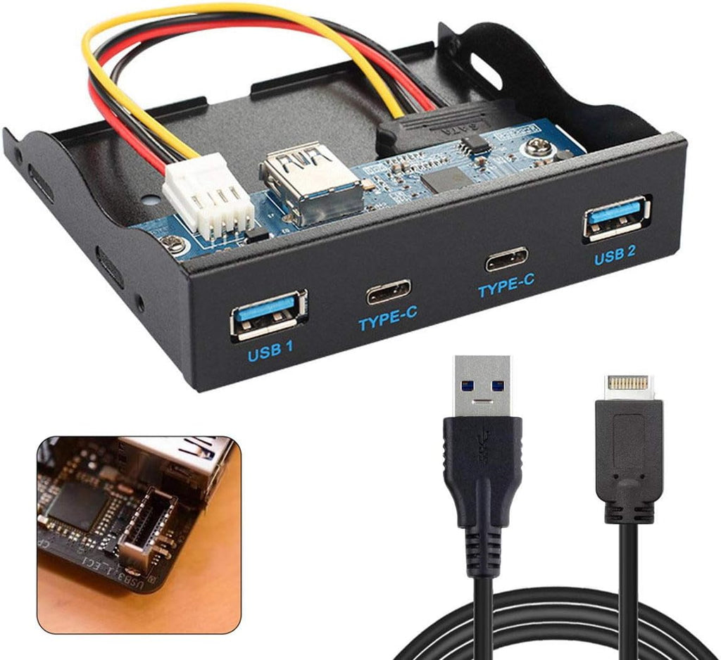 USB 3.1 Front Panel Header to USB-C & USB 3.0 HUB 4 Ports Motherboard Cable G912