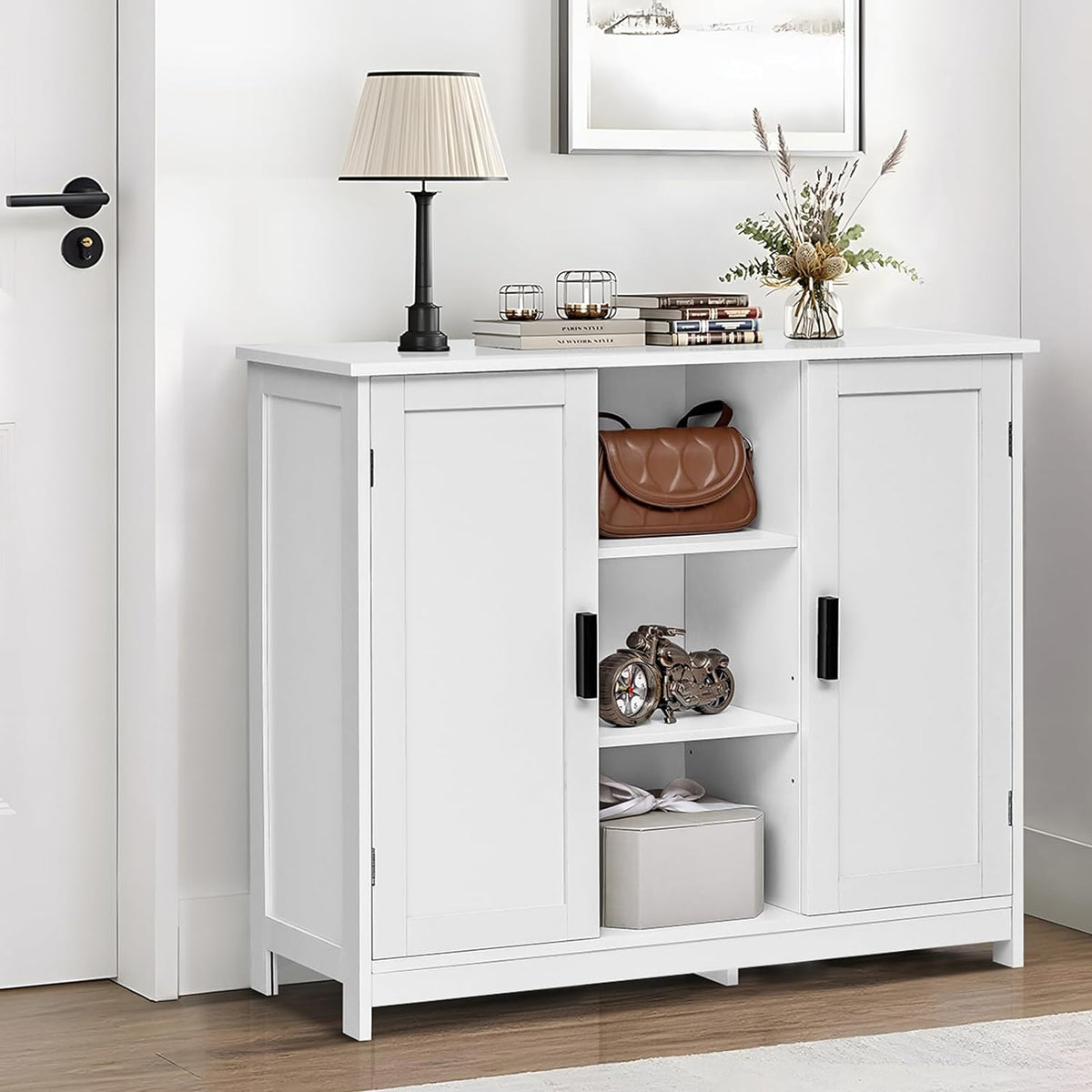 White 2 Door 4 Shelf Storage Cabinet C614175