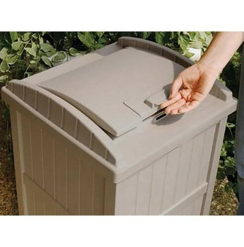 33 Gallon Beige and Brown 2 Pack Garbage Container P256