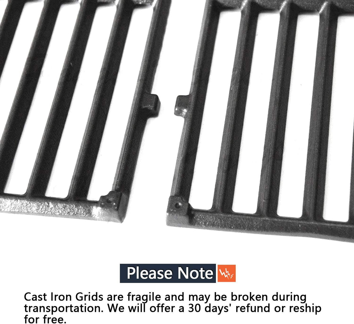 Set of 2 Cast Iron Grill Grates 19.5 inch N447