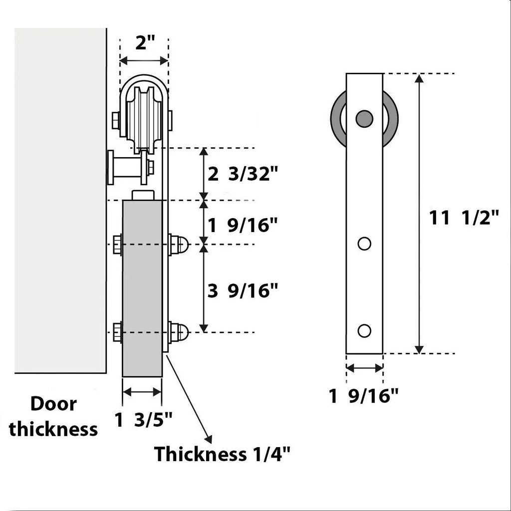 Solid Panel Interior Barn Door with Silver Rail Track Hardware Set M874