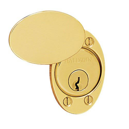 Satin Brass u0026 Black Cylinder Lock Cover Plate A619171