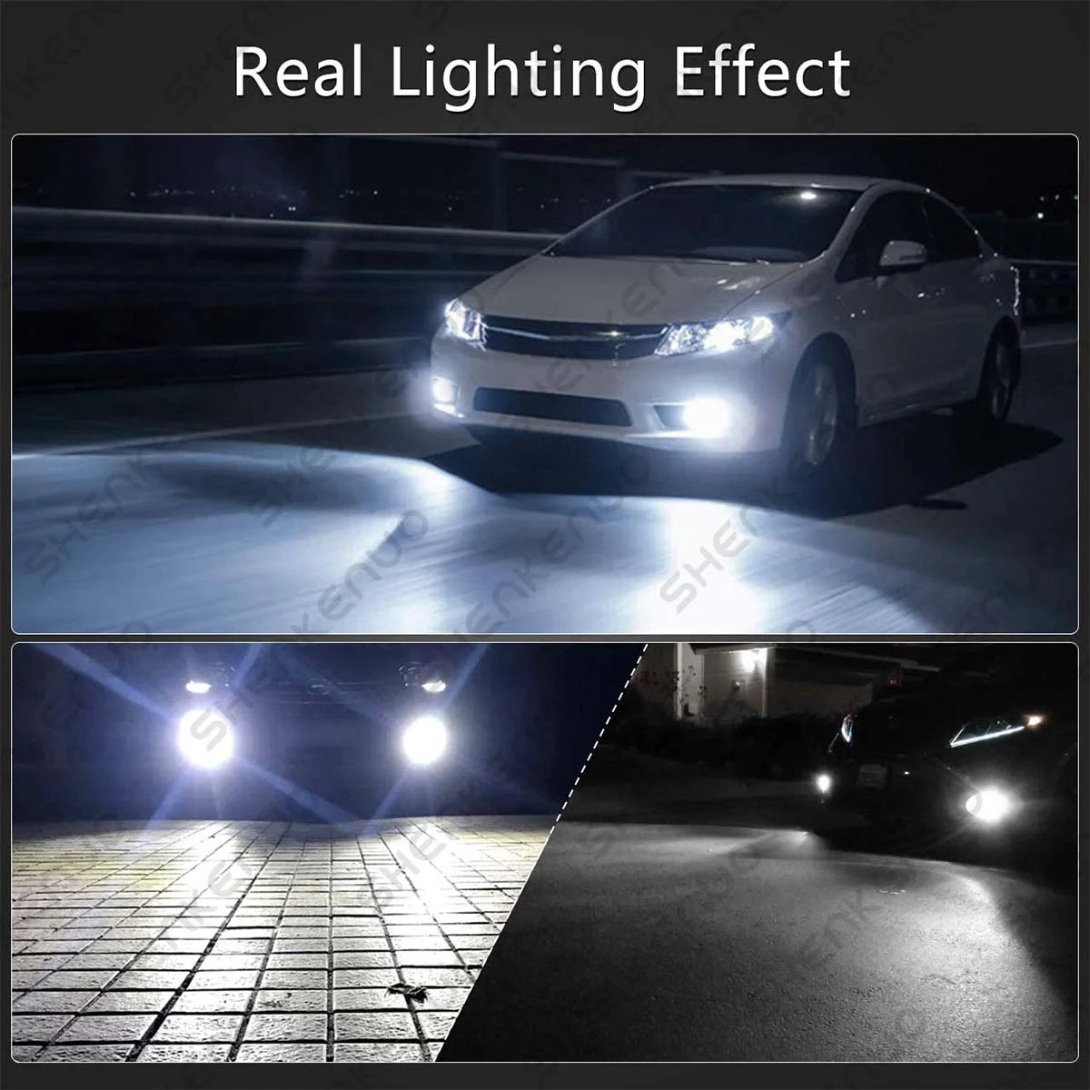 H9 H11 High/Low Beam LED Headlight and H11 Foglight Bulbs 6000K White, 6pc Y1740