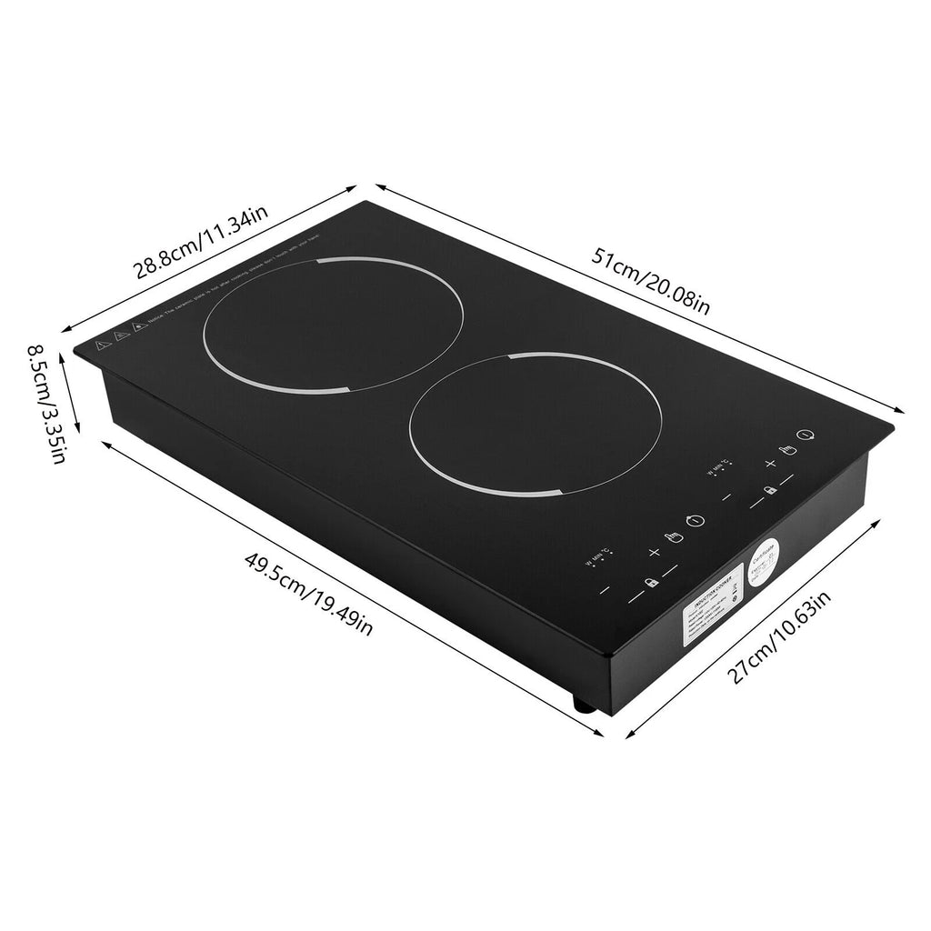 Double Induction Cooktop with 2 Burner Independent Control 1200W+1100W G425