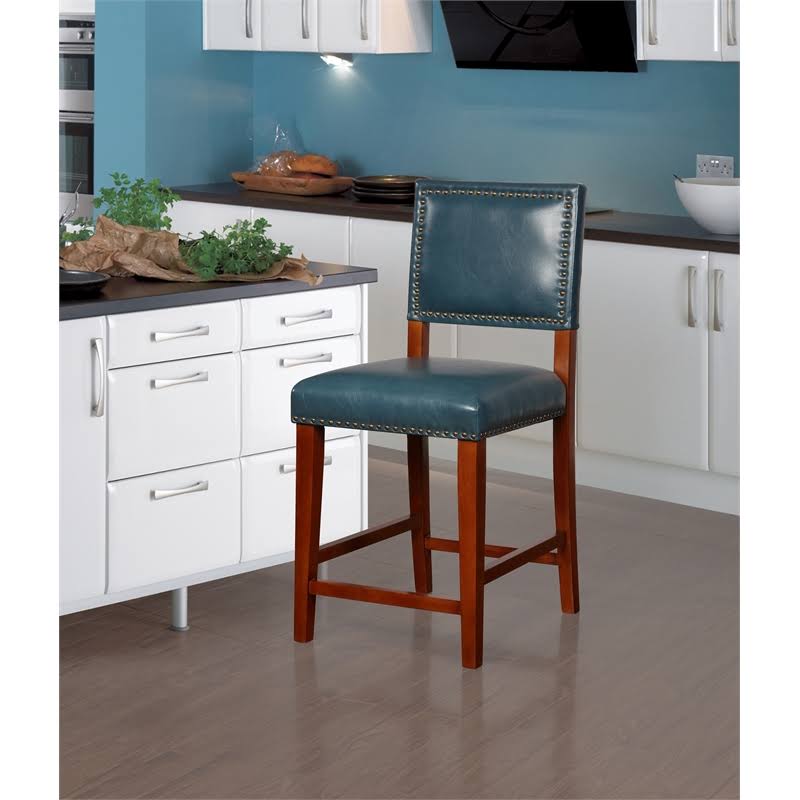 Blue Wood Counter Stool C599