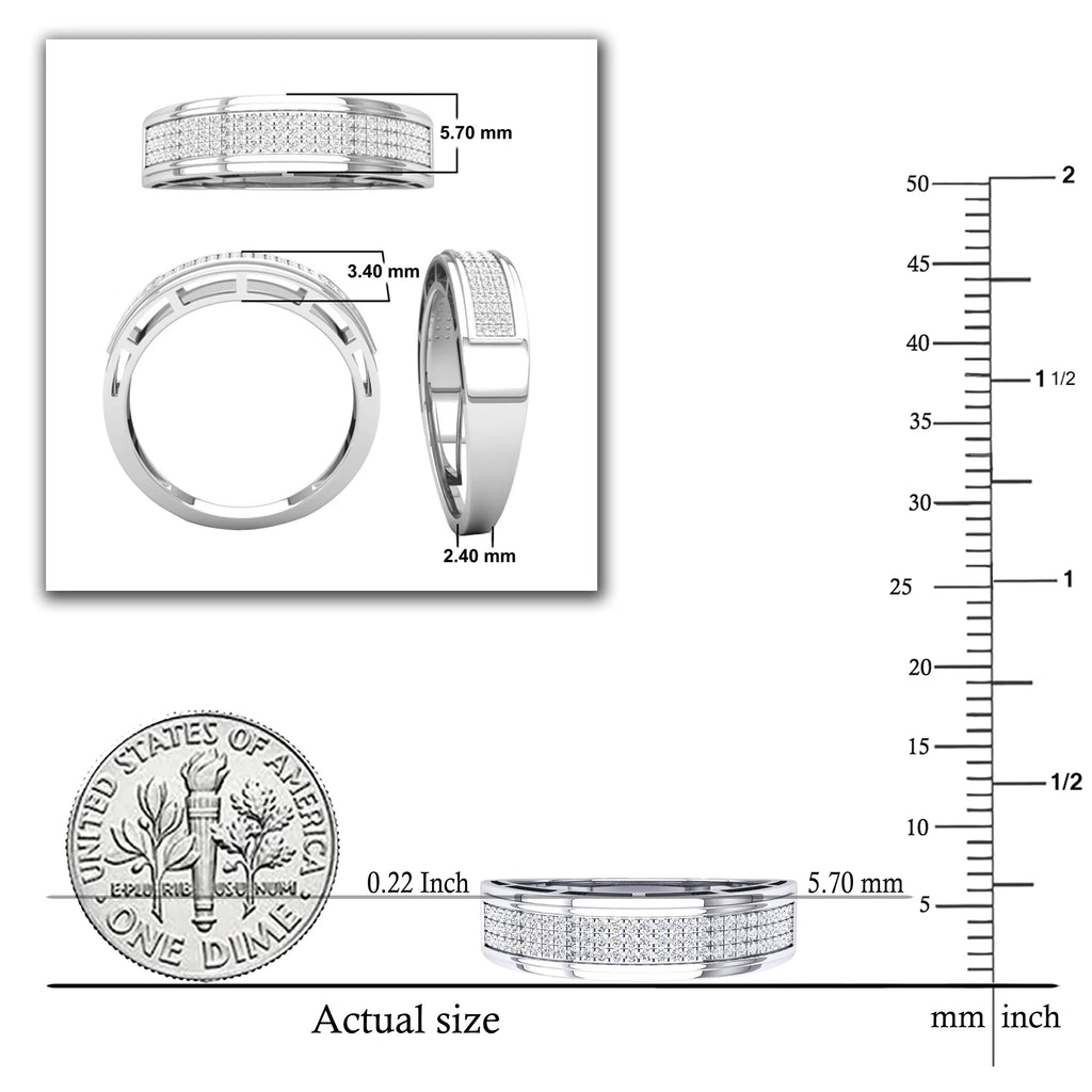 10K White Gold Diamond Wedding Band X51646