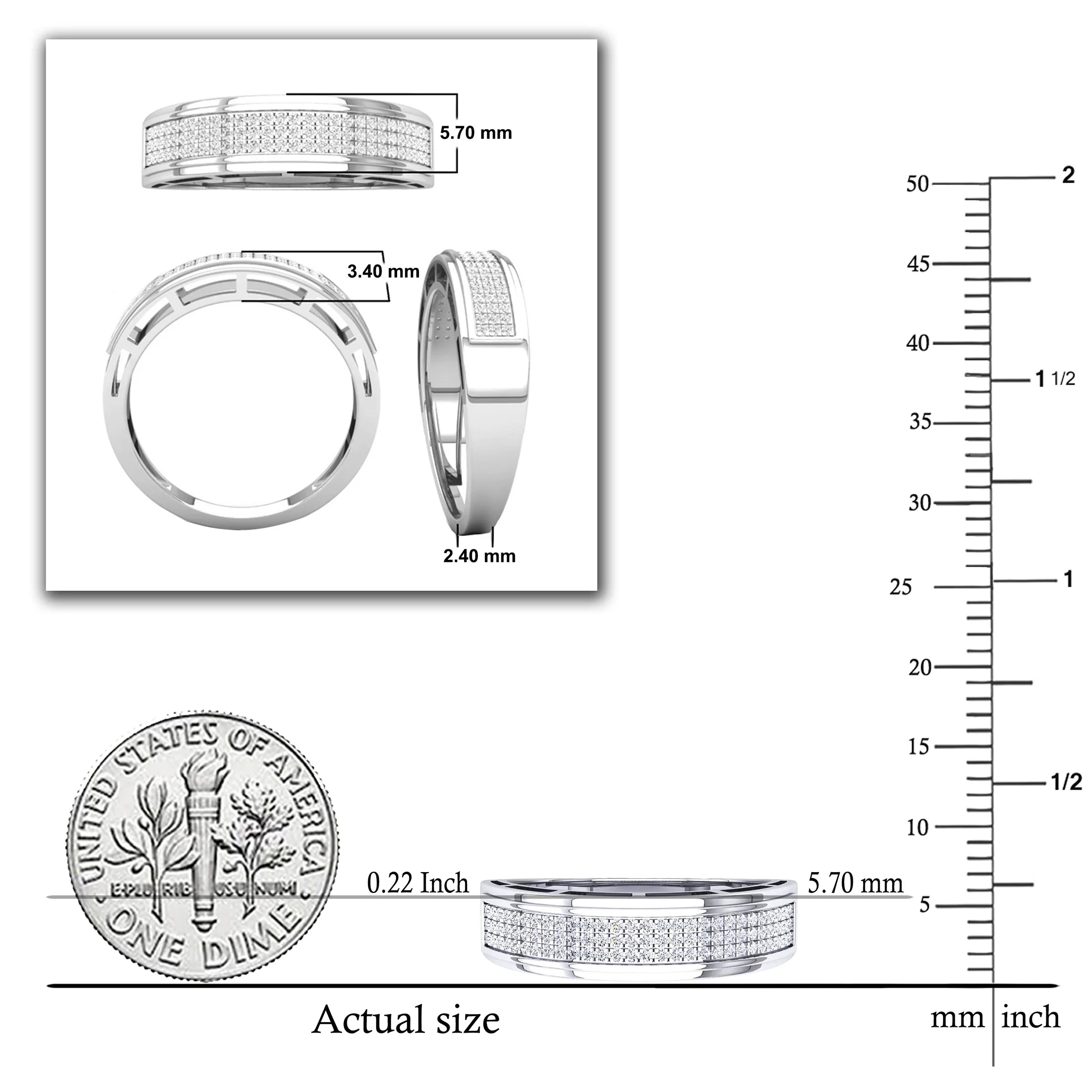 10K White Gold Diamond Wedding Band X51646