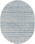 Dark Blue Oval Outdoor Area Rug R73258