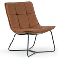 Cappuccino Armless Accent Chair with Black Metal Legs S52337