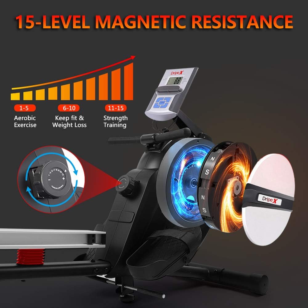 Magnetic Rowing Machine with 15-Level Adjustable Resistance Z84662