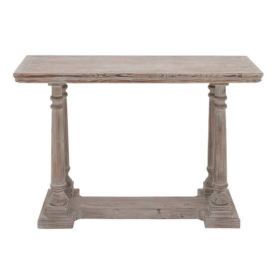 Light Brown Rustic Wood Console Table N94943