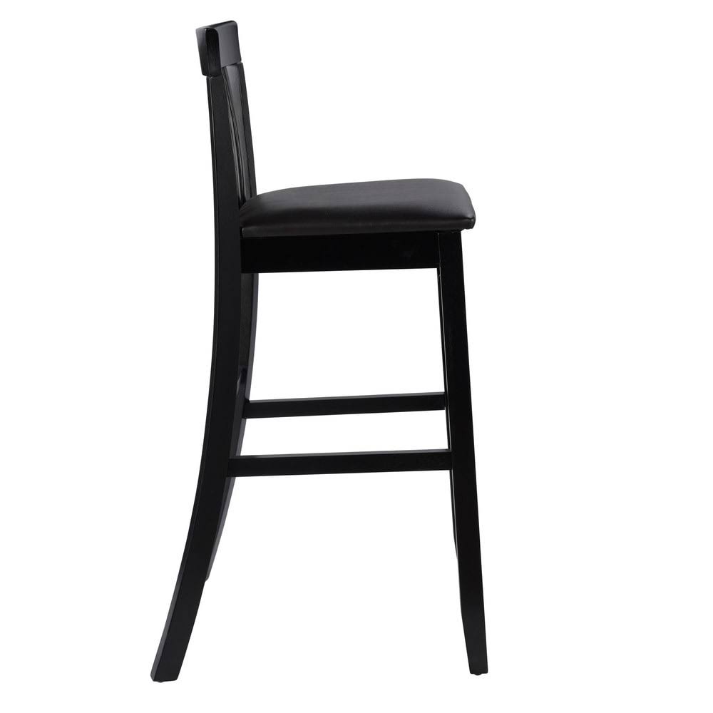 Black Slat Back Bar Stool E756