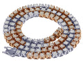 10K Two Tone Gold Diamond Cluster Chain Necklace 10 CT 24" R6274