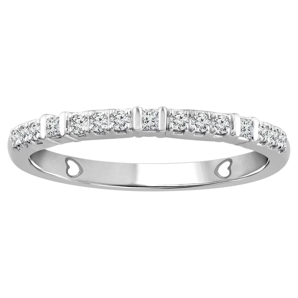 10K White Gold Diamond Stackable Band E502629