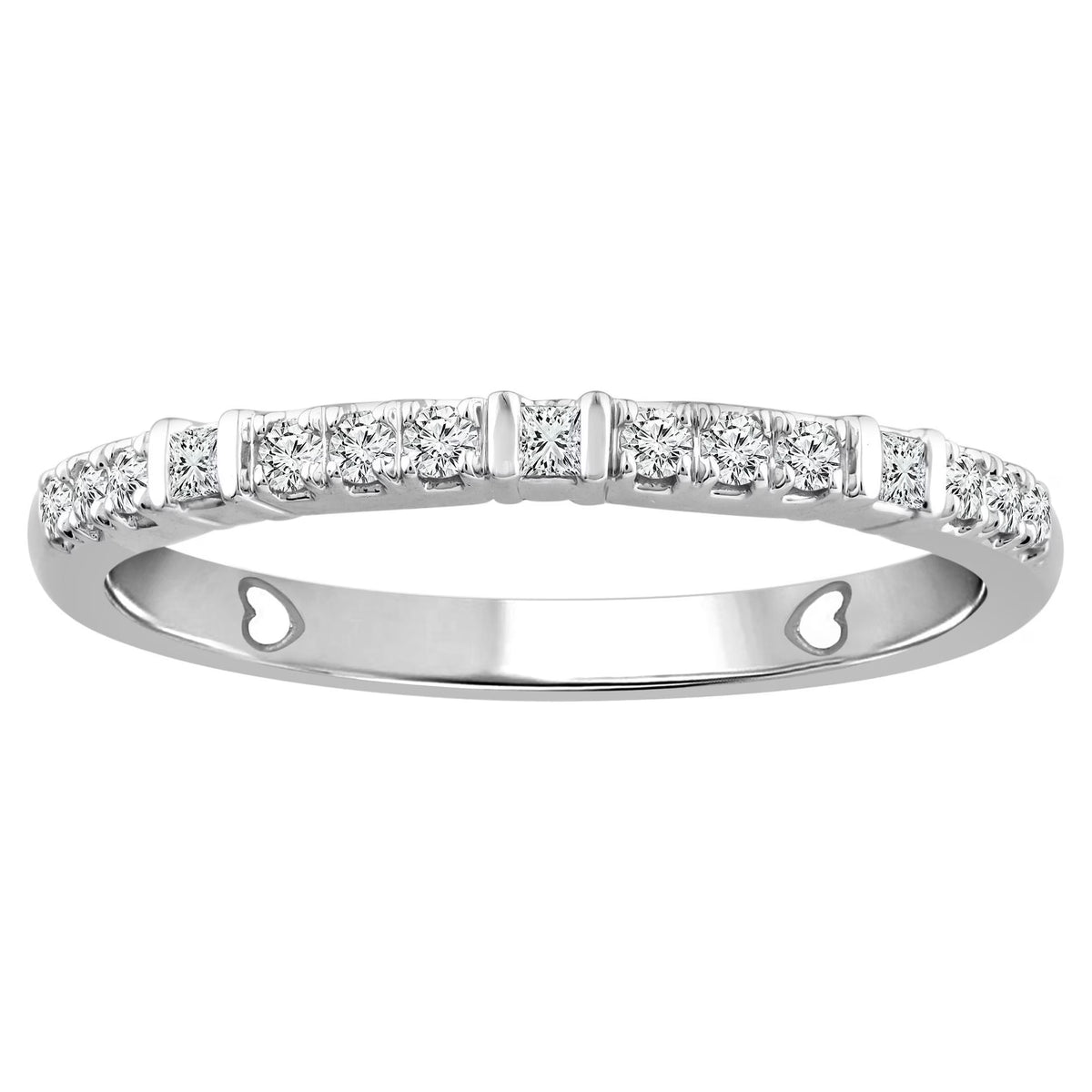 10K White Gold Diamond Stackable Band E502629