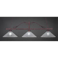 Three Light Billiard Bronze Finish with Italian Bubble Glass N83243