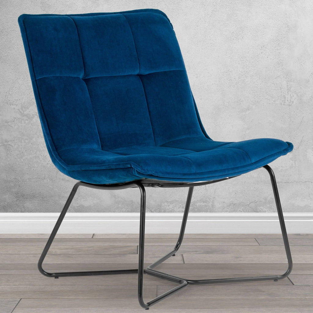 Cappuccino Armless Accent Chair with Black Metal Legs S52337