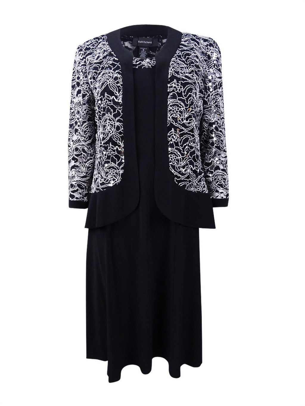 Lace Jacket Dress (10, Black/White) X911741