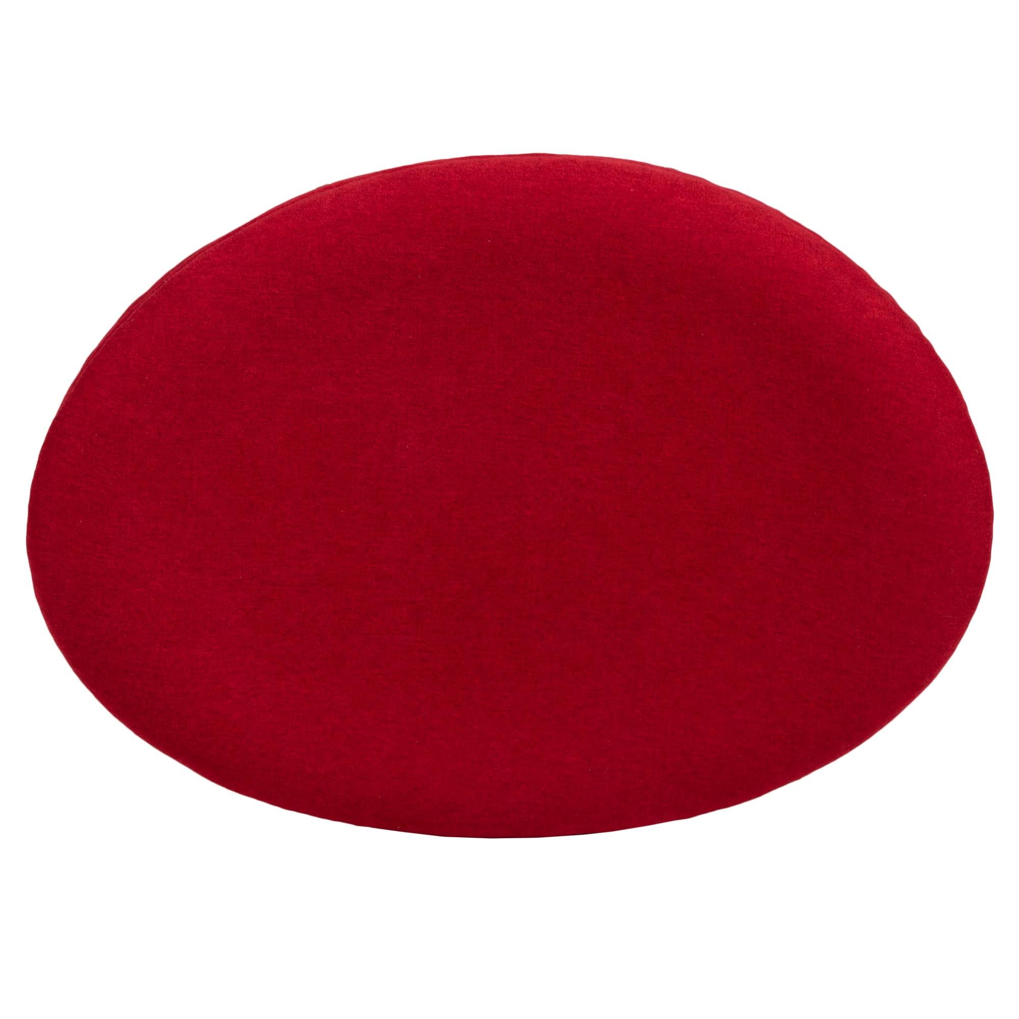 Red Fabric Saddle Wing Ottoman U275