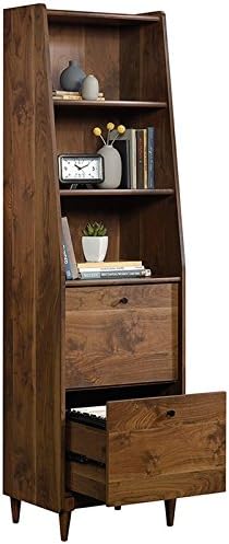 Vintage Wood 3 Shelf Bookcase with File Drawer N3282