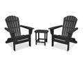3-Piece Folding Adirondack Chair Set in Black Z5607