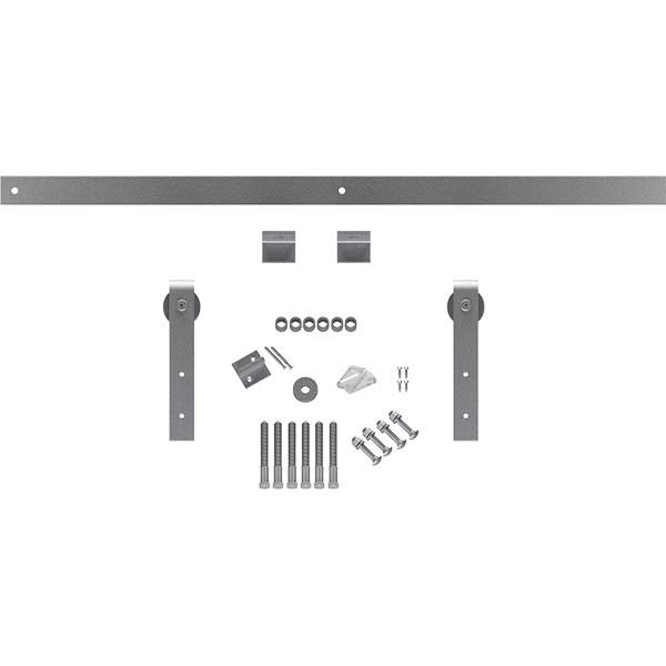 Barn Door Hardware Set with 6 ft Track for 1 3/8 inch Doors, PC Chrome, Track Length: 72 Inch T68226