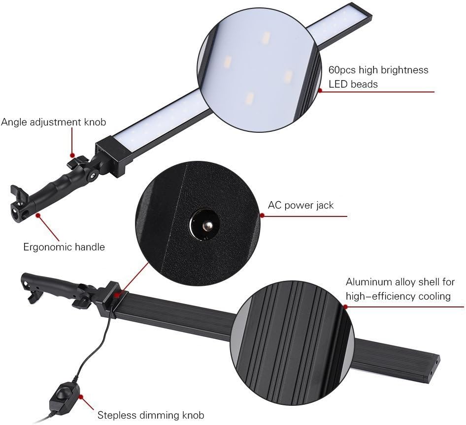 36w Dimmable LED Video Handheld Lights Photography Studio Continuous Output Lighting Kit with Tripod Stand P3619