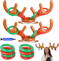 Inflatable Reindeer Antler Hat Ring Toss Game with 2 Antlers, 8 Rings, 1 Inflator Z620