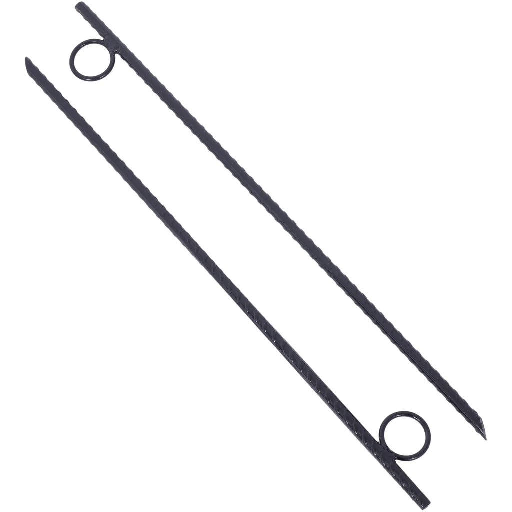 3/8x 18 Inch Steel Tent Canopy Ground Stakes with Angled Ends and 1 Inch Loops F9183