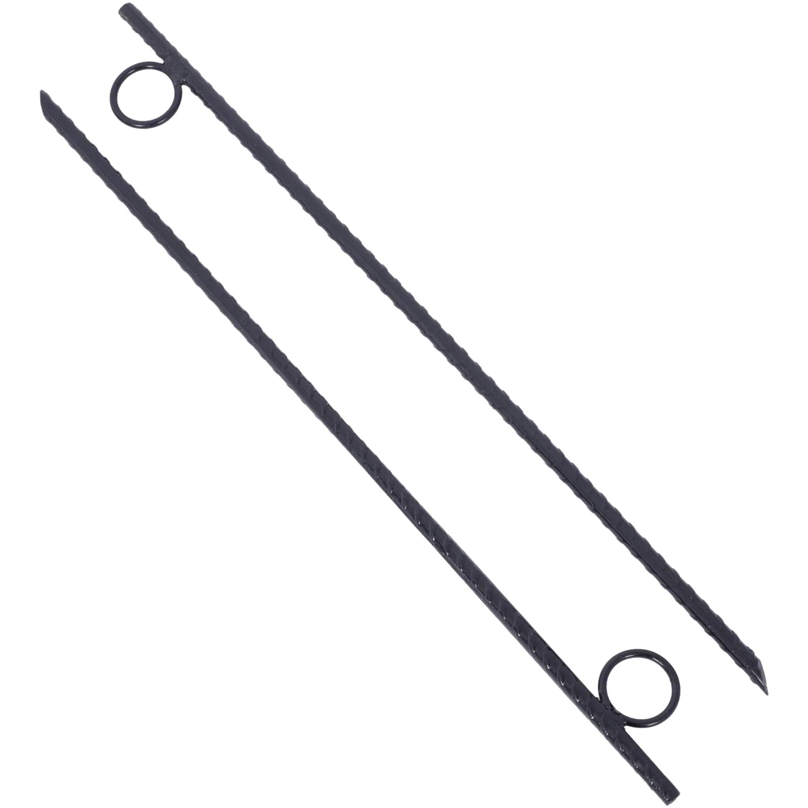3/8x 18 Inch Steel Tent Canopy Ground Stakes with Angled Ends and 1 Inch Loops F9183