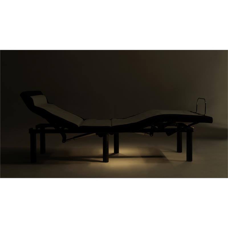 Adjustable Twin Long Metal Bed Base in Black U2078