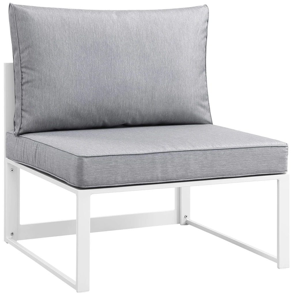 White Grey Fabric Outdoor Patio Sectional Sofa Set C6856