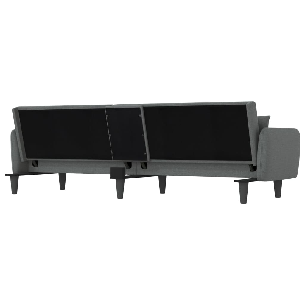 Dark Gray Fabric Sofa Bed with Cup Holders B5784