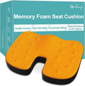 Orange Ergonomic Memory Foam Seat Cushion with Non Slip Base Q13031
