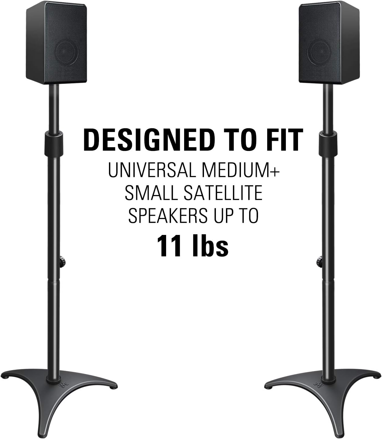 Height Adjustable Speaker Stands, One Pair Floor Stands, 11 lbs Capacity, 35.5-48" Height Adjustment, Pack of 2 K7915
