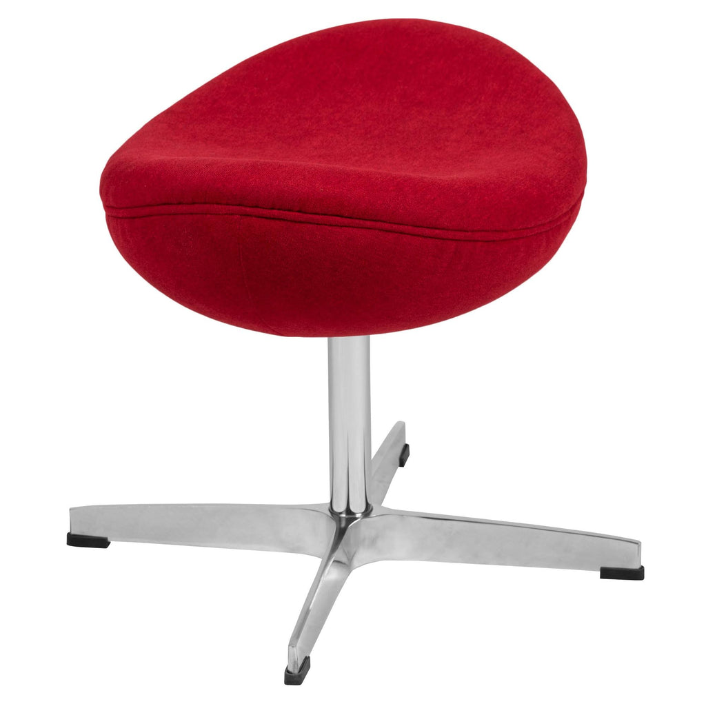 Red Fabric Saddle Wing Ottoman U275